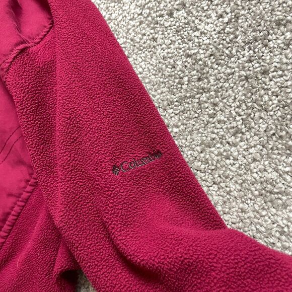 Columbia Jacket Womens Small Pink Magenta Soft Fleece Full Zip Hiking Outdoor - Picture 10 of 16